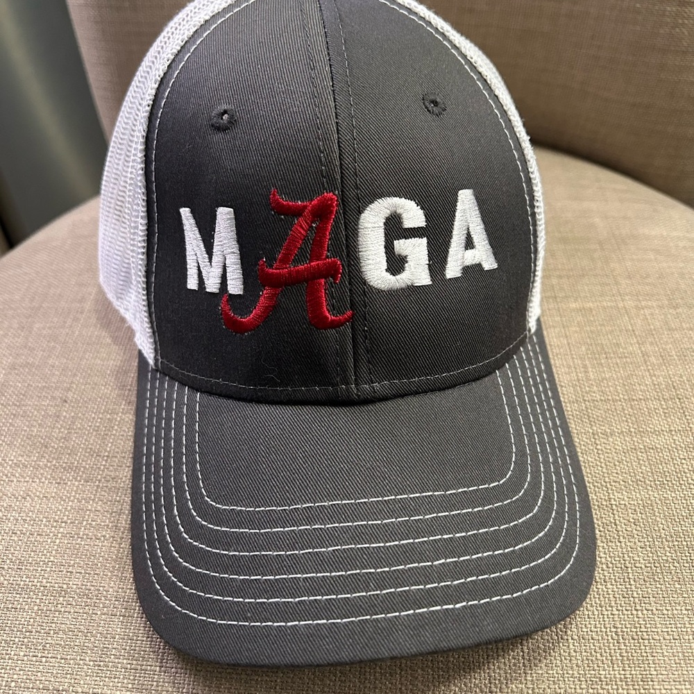 OTTO Charcoal and White Hat with Red Lettering